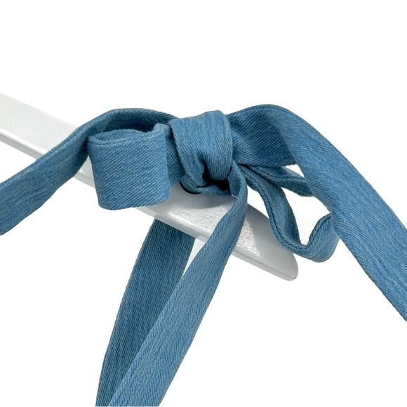 Caspar the Label Sweet Nothings Blue Denim Sleeveless Tie Strap Top - Picture 10 of 12